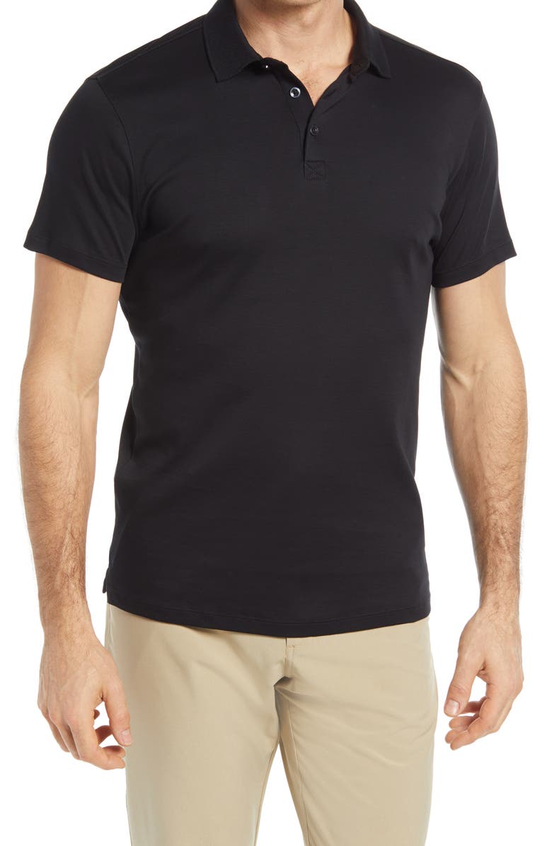 Robert Barakett Men's Georgia Pima Cotton Polo, Main, color, Black