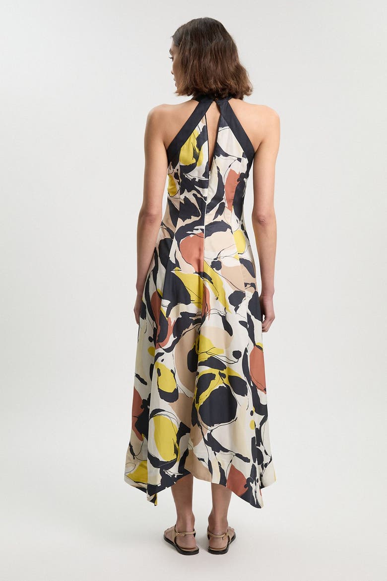 Petite Abstract Print Halter Maxi Dress, Alternate, color, Multi