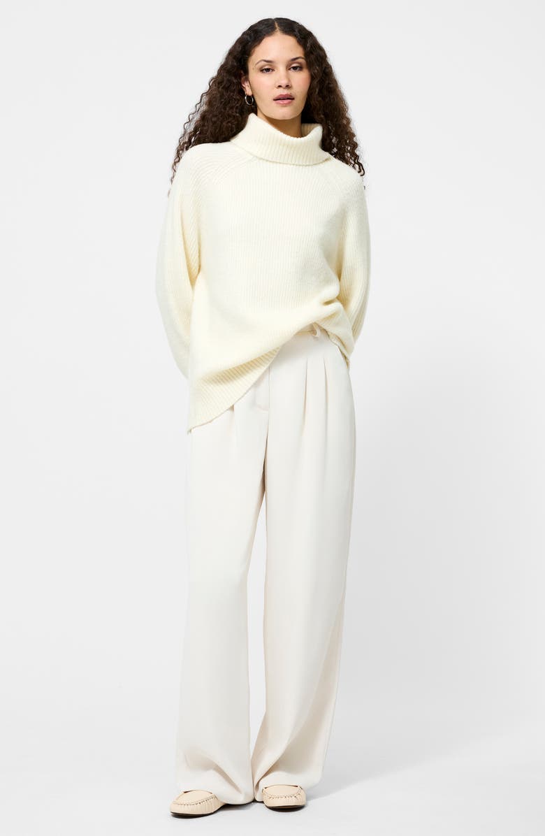 French Connection Emilia Oversize Turtleneck Sweater, Alternate, color, Porcelain Cream