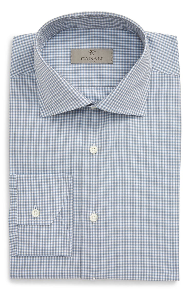 Canali Regular Fit Check Dress Shirt, Alternate, color, 