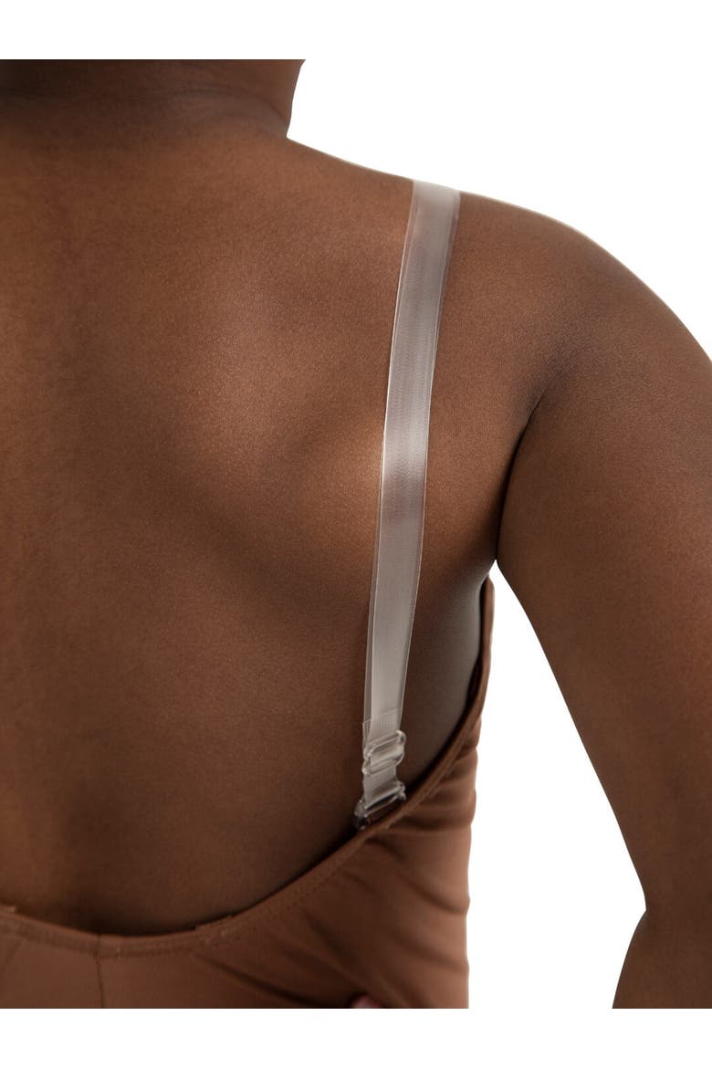 Camisole Leotard w/ Clear Transition Straps, Alternate, color, brown