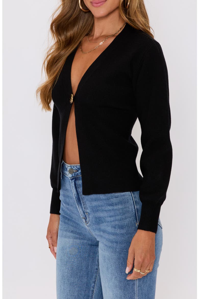 Sonoma Hammered Button Statement Cardigan, Alternate, color, BLACK