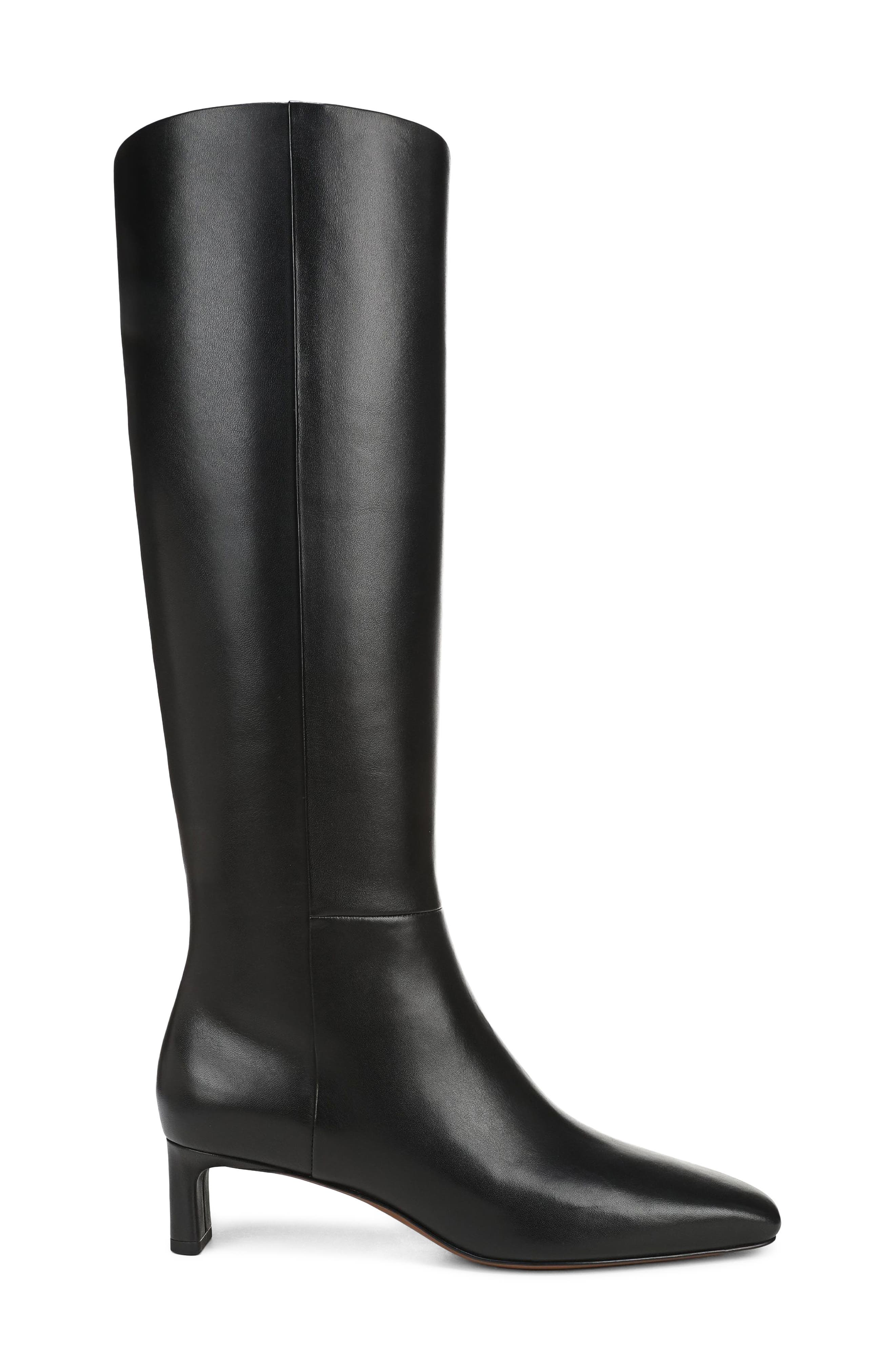 Lilith Tall Leather Boot, Alternate, color, BLACK