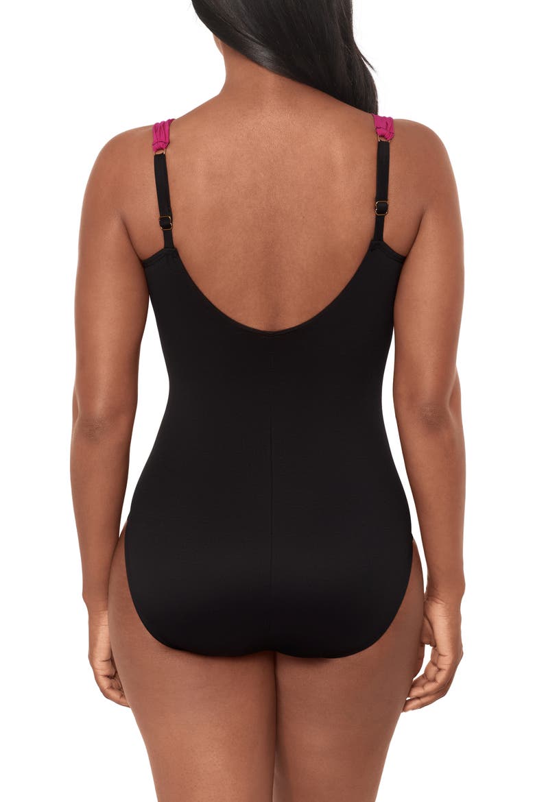 Petali Rosa Siren Print One-Piece Swimsuit, Alternate, color, BLACK/MULTI