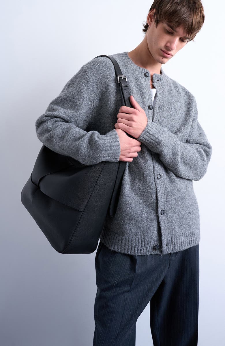 Topman Crewneck Cardigan, Main, color, Grey