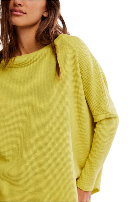 Free People Latte Blue Oversize Thermal Top In Green