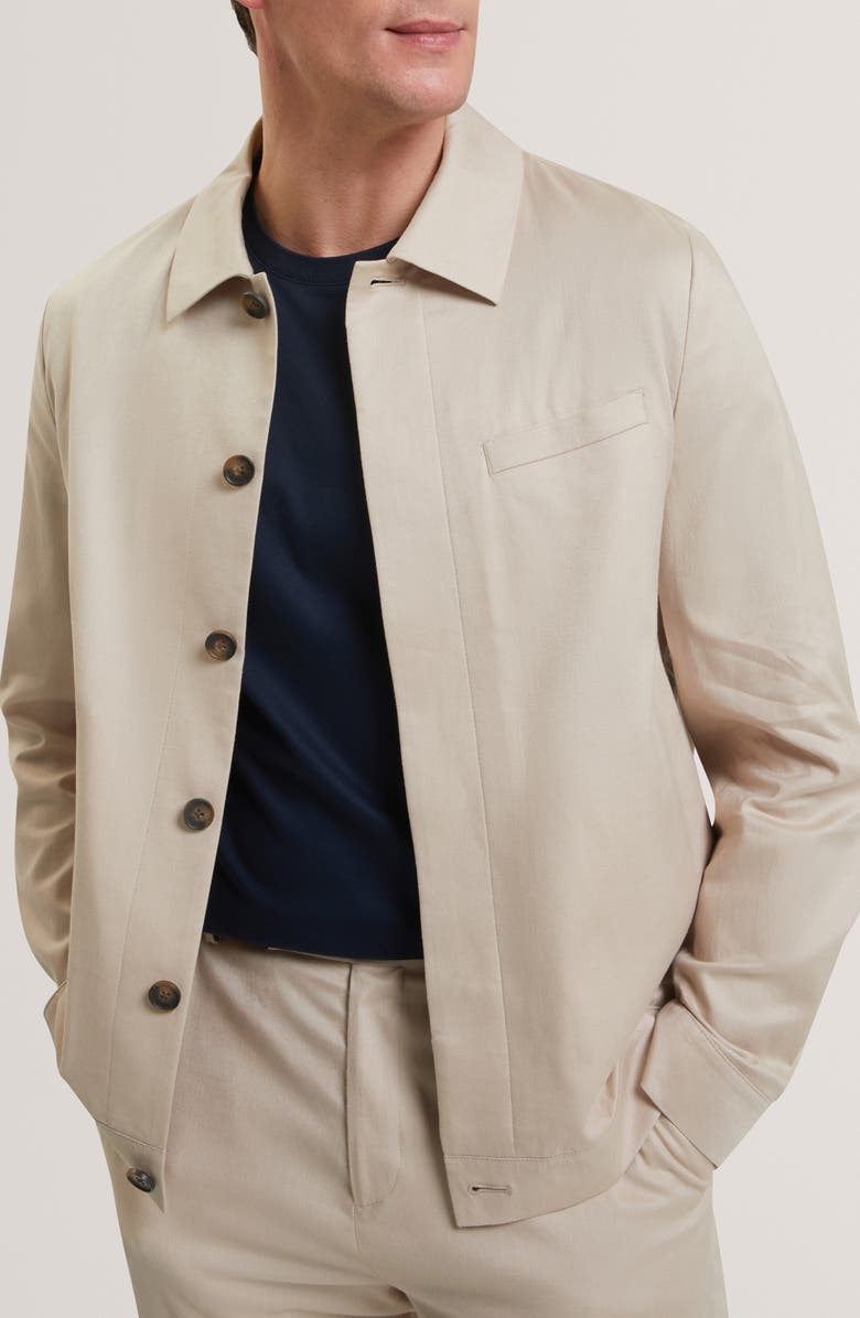Ted Baker Rubino Cotton Blend Jacket, Main, color, Taupe