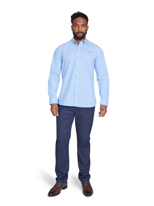 Raging Bull Long Sleeve Stripe Shirt In Blue