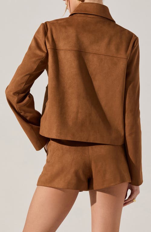 Astr The Label Jude Faux Suede Jacket In Brown
