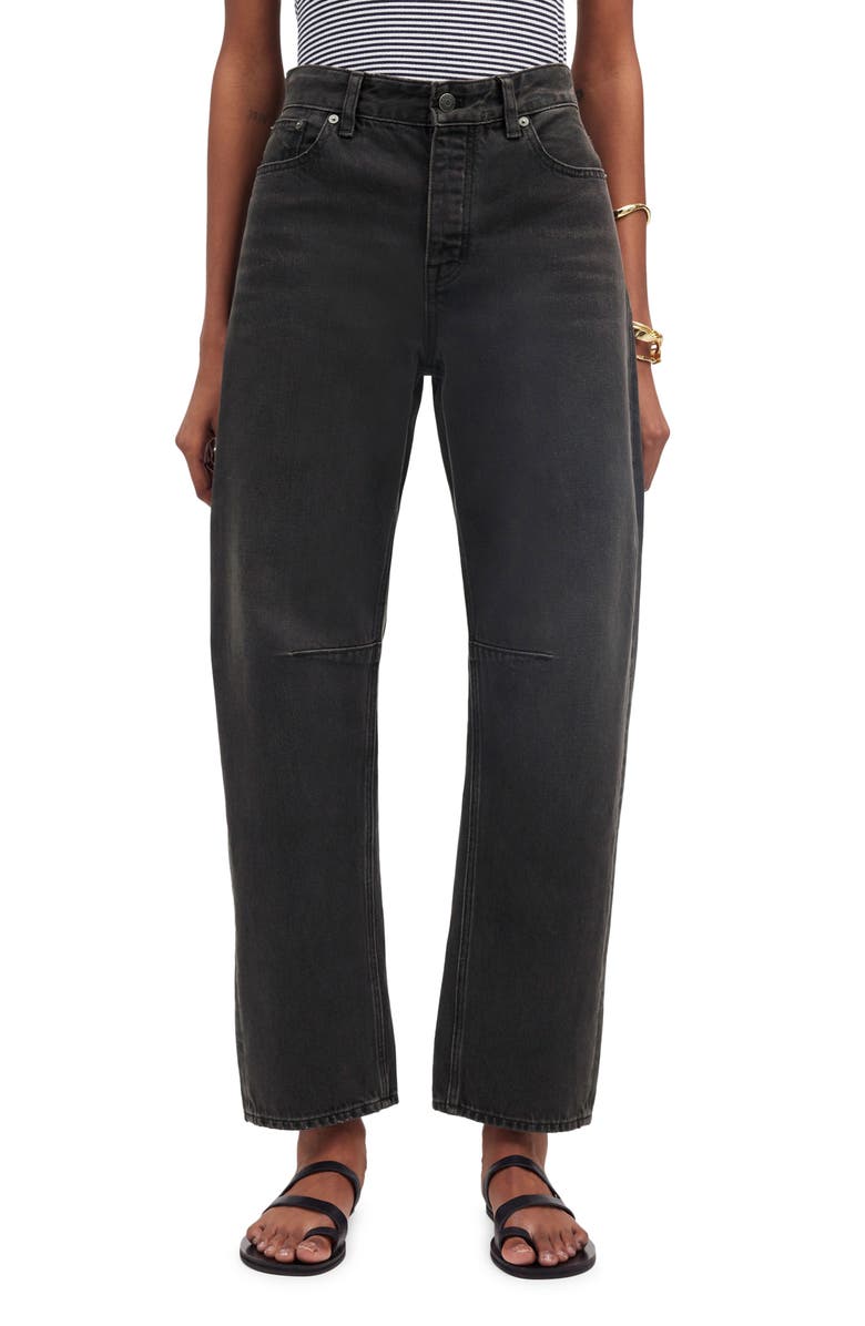 Madewell The Darted Barrel Leg Jeans, Main, color, Olenda Wash
