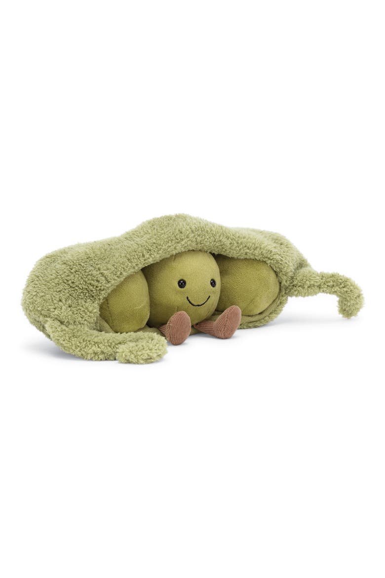 Amuseable Pea Pod Stuffed Toy, Main, color, GREEN