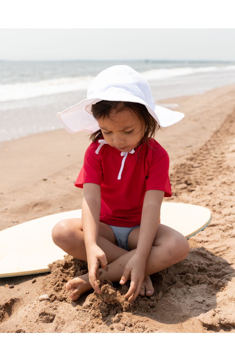 Leveret Kids Short Sleeve Rash Guard, UPF 50+ Swim Shirt, Alternate, color, Red