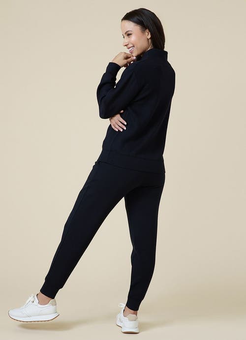 Softies Athleisure Dreamtech 1/4 Zip Jogger Set In Black