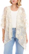 Karen Kane Embroidered Floral Open Front Jacket
