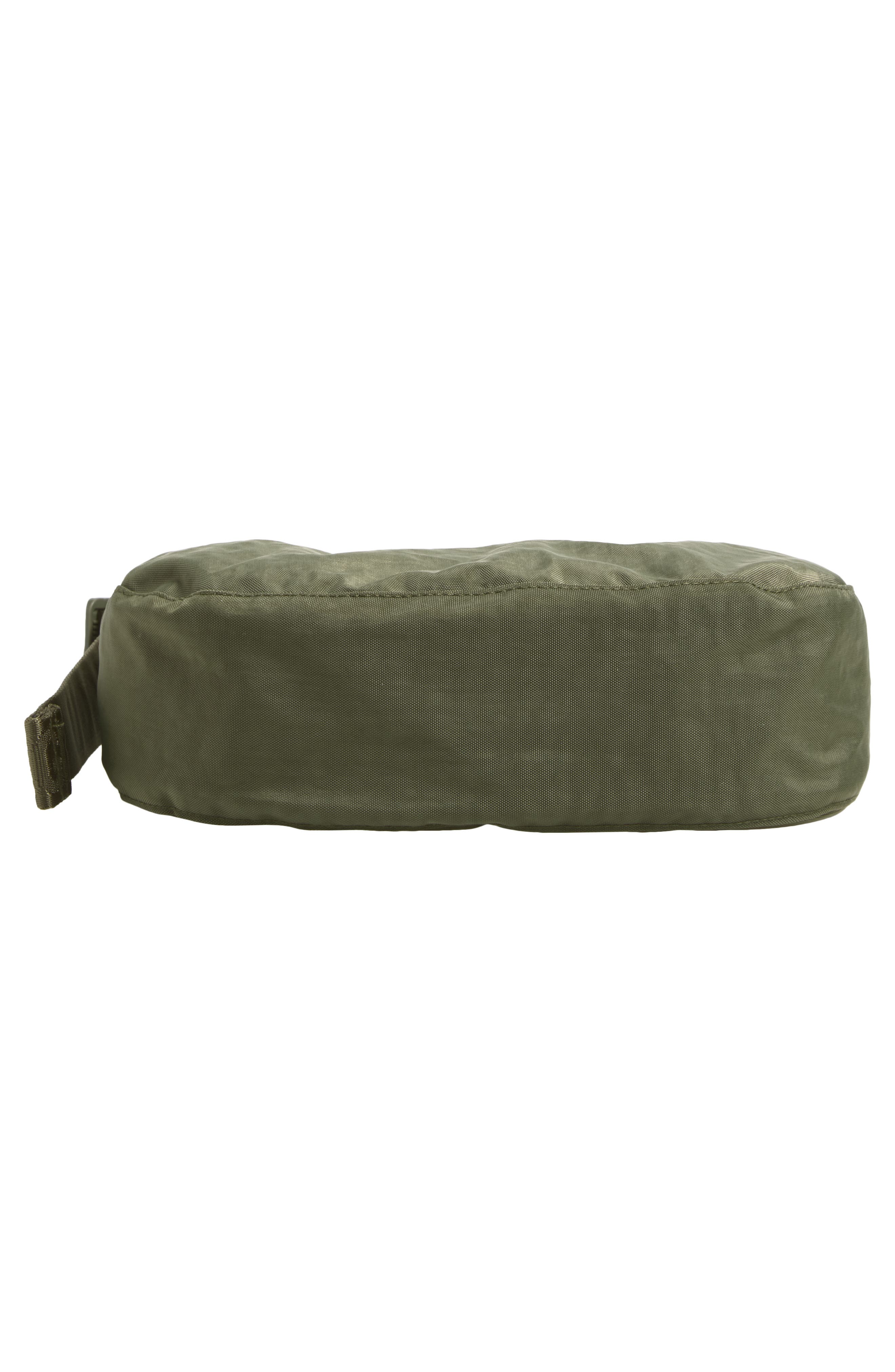 Small Recycled Nylon Crescent Crossbody Bag, Alternate, color, CAPER