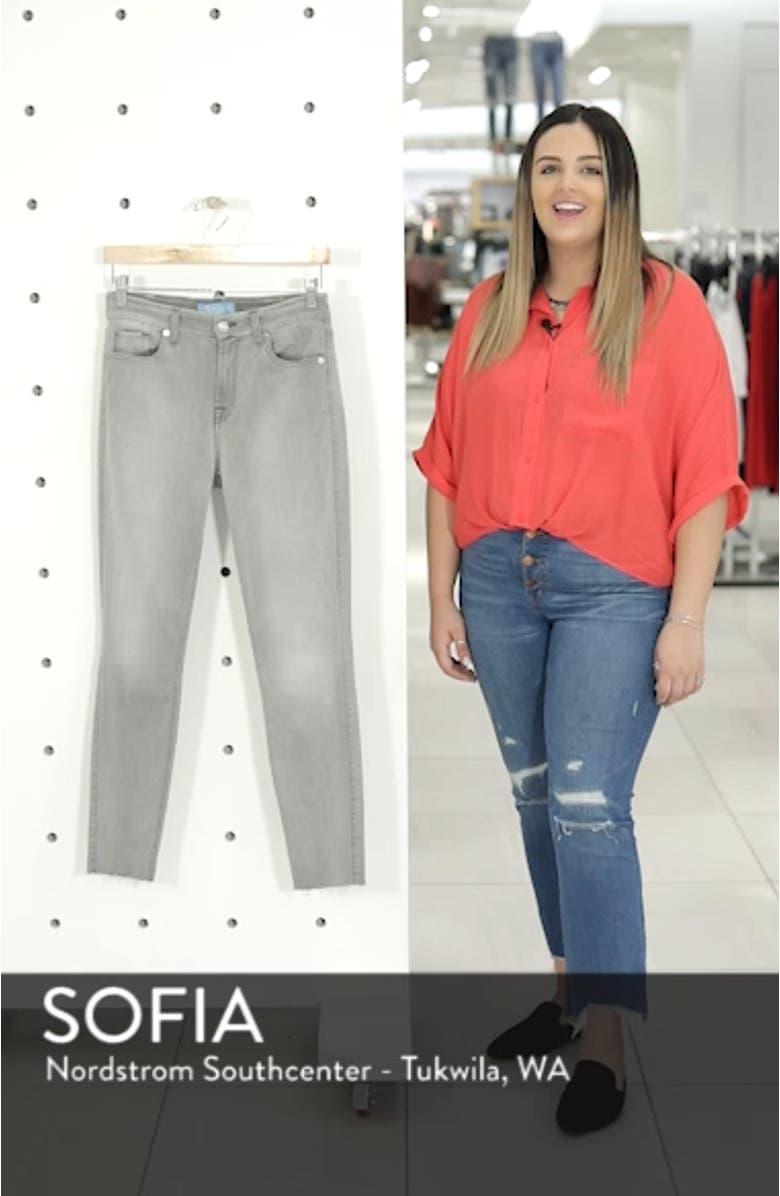<sup>®</sup> b(air) High Waist Raw Hem Ankle Skinny Jeans, sales video thumbnail