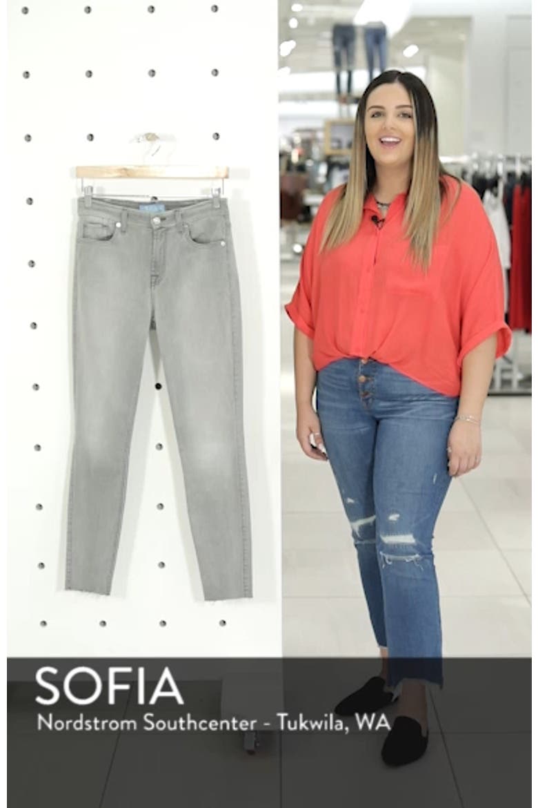 7 For All Mankind® b(air) High Waist Raw Hem Ankle Skinny Jeans video