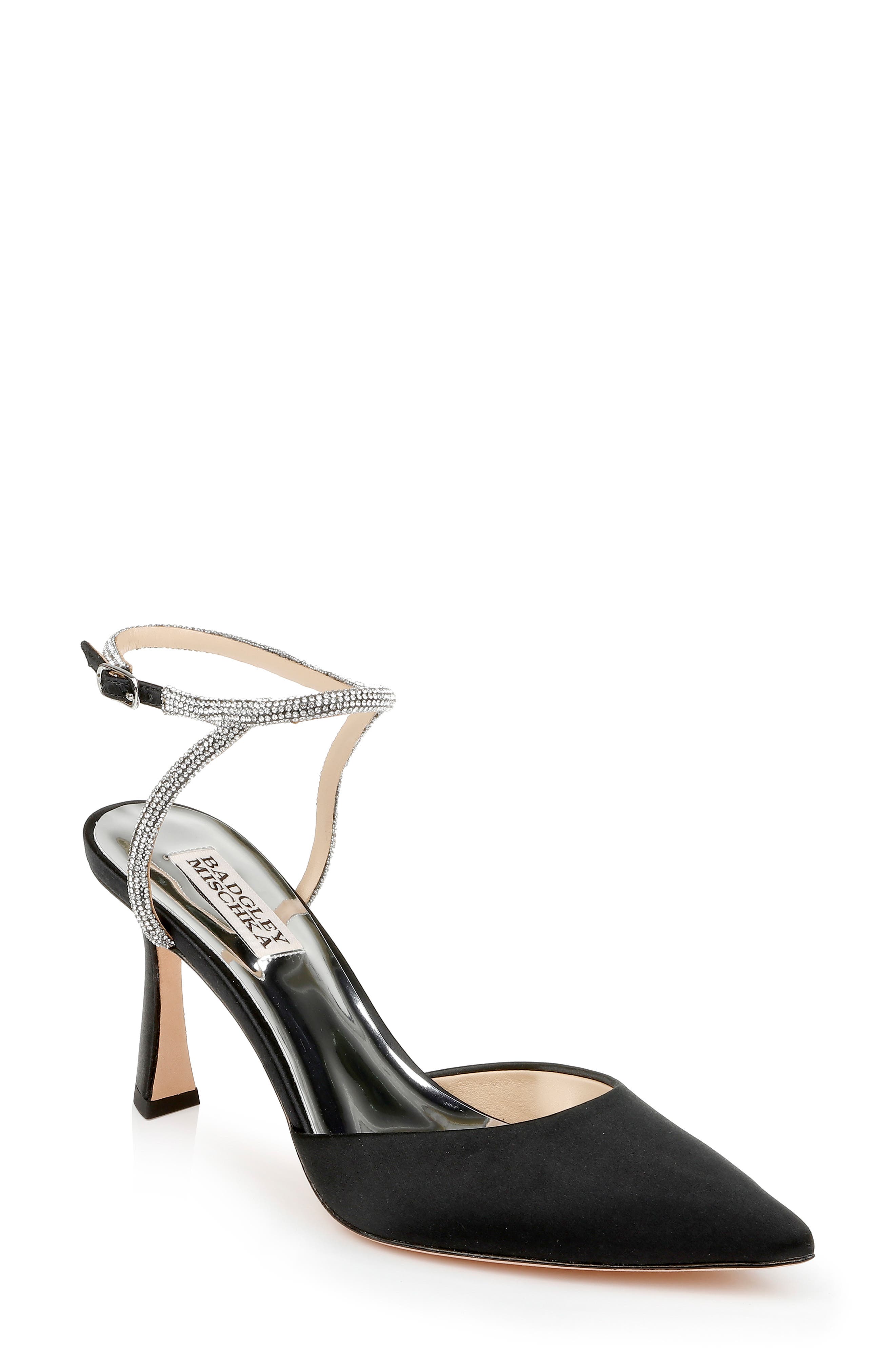 Badgley Mischka Bridal Badgley Mischka Collection Kamilah Ankle Strap Pump, Main, color, Black