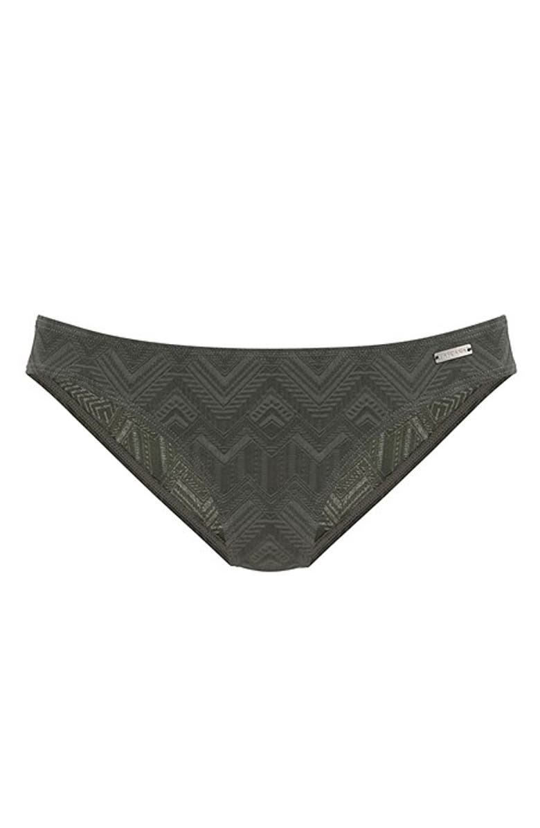 LASCANA Textured Classic Bikini Bottom, Alternate, color, Olive