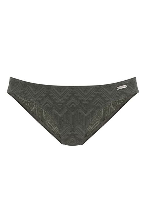 Lascana Textured Classic Bikini Bottom In Green