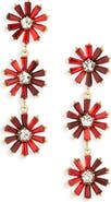 Cara Crystal Flower Linear Drop Earrings