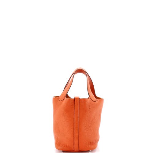 Pre-owned Hermes Hermes Picotin Lock Bag Clemence Pm In Orange