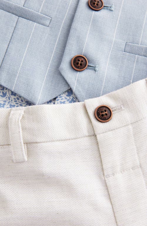 Next Kids' Short Sleeve Button-up Shirt, Bow Tie, Vest & Shorts Set In Blue