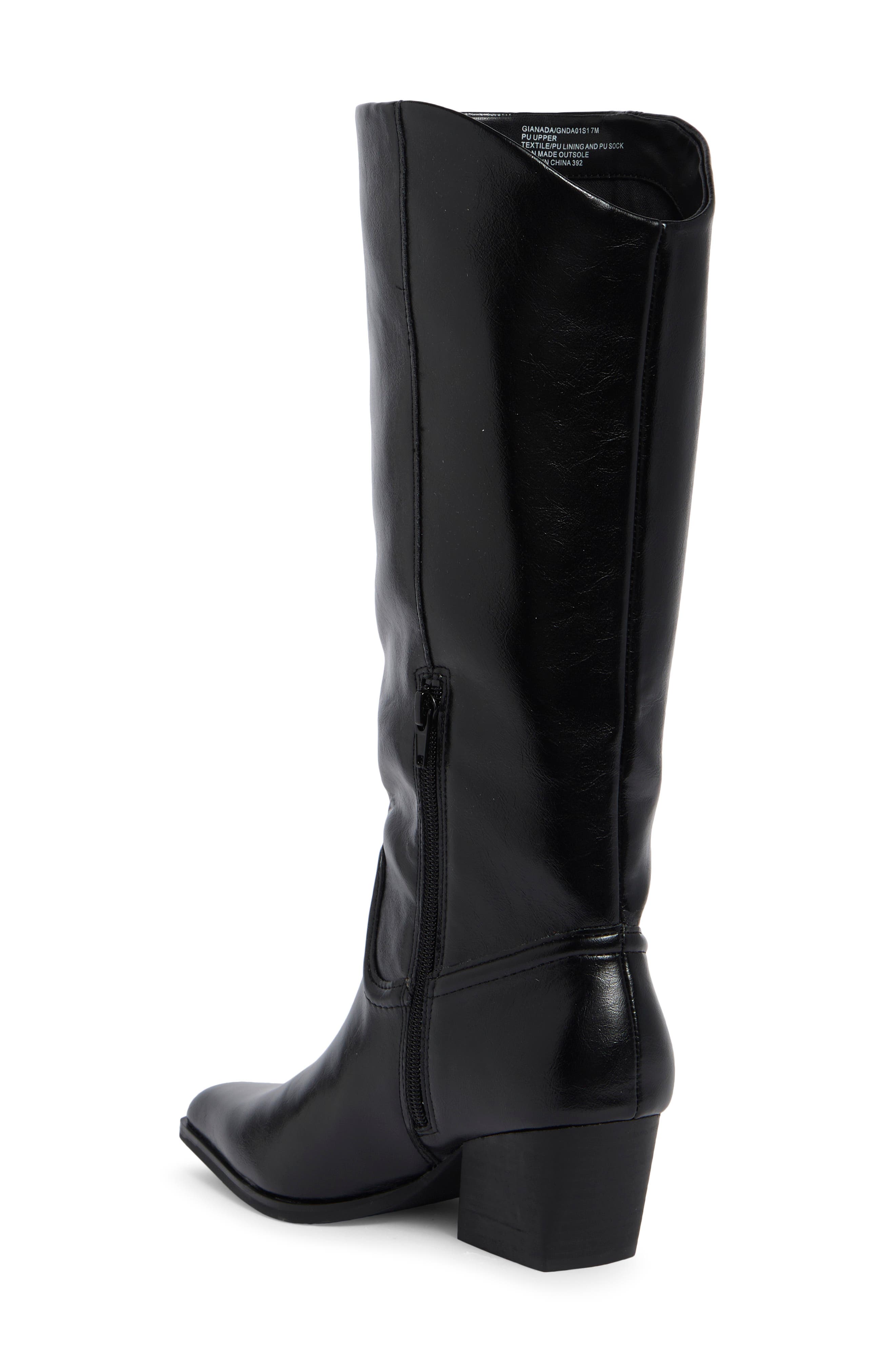 Gianada Faux Leather Knee High Boot, Alternate, color, BLACK
