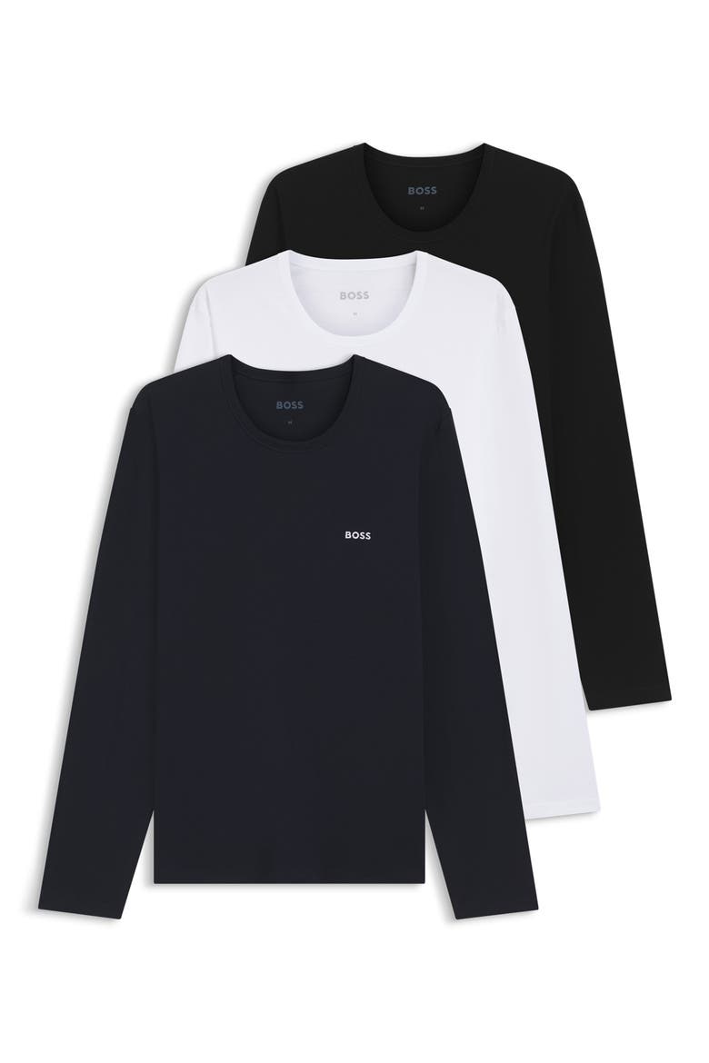 3-Pack Long Sleeve T-Shirts, Alternate, color, WHITE MULTI