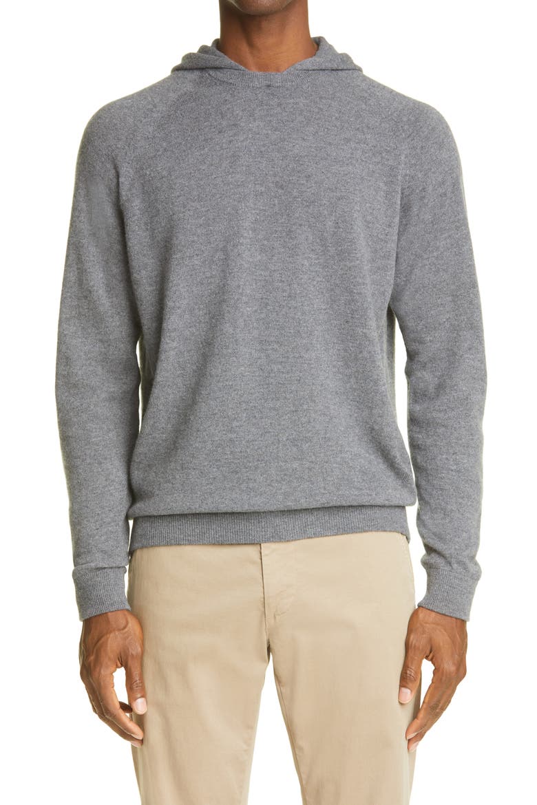 Men's Wool & Cashmere Hoodie, Main, color, CHARCOAL