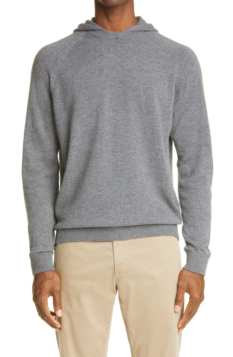 Eleventy Men's Wool & Cashmere Hoodie, Main, color, 