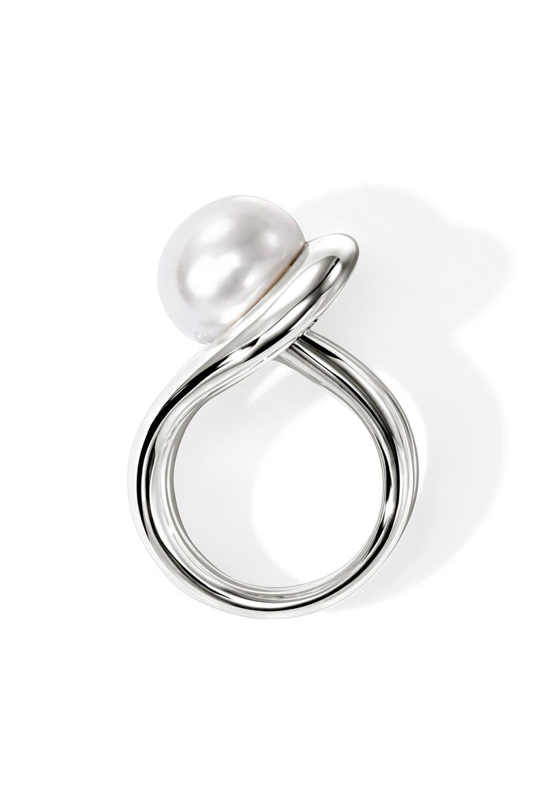 Surf Silver Ring with Freshwater Pearl, Alternate, color, STERLING SILVER