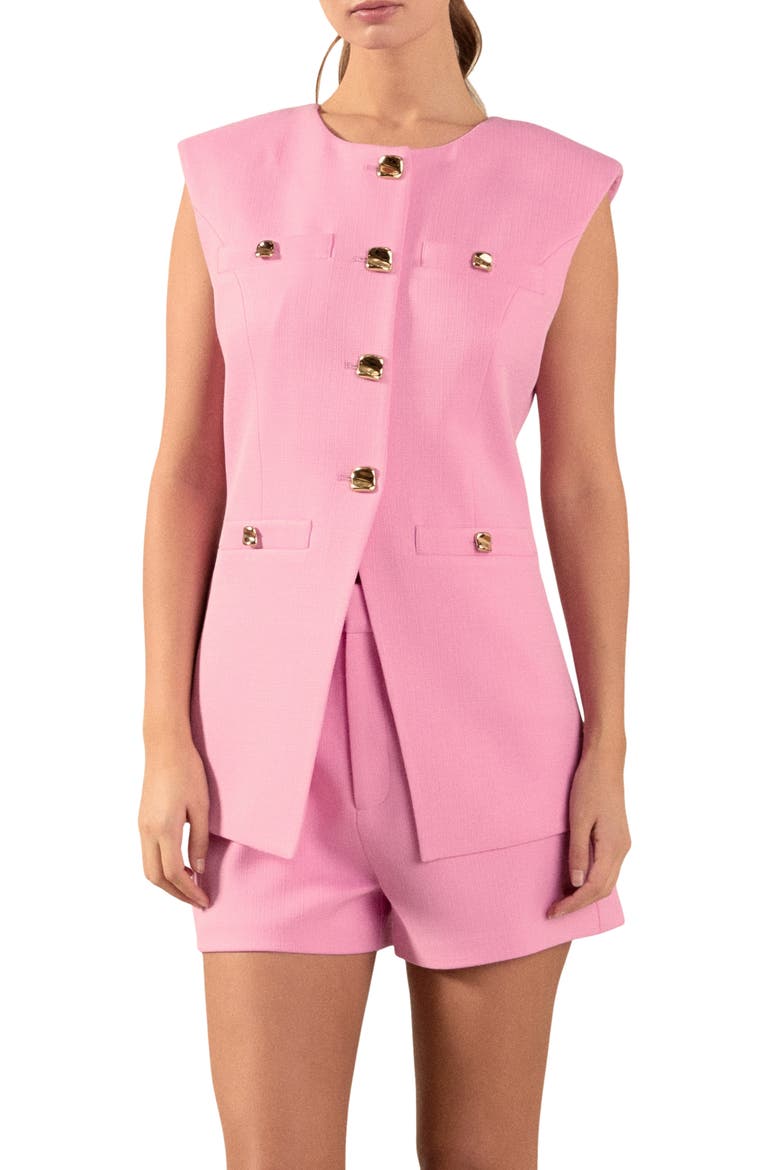 Longline Vest, Main, color, PINK