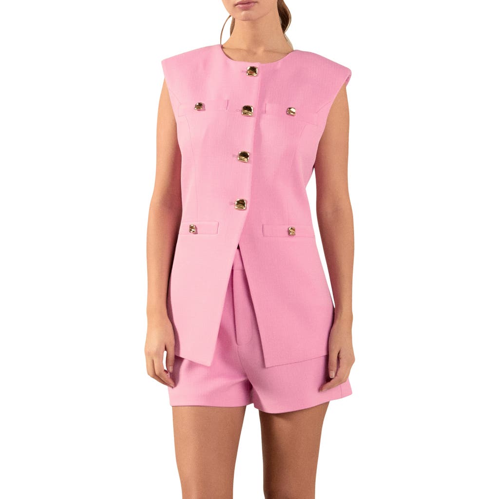 Endless Rose Longline Vest In Pink