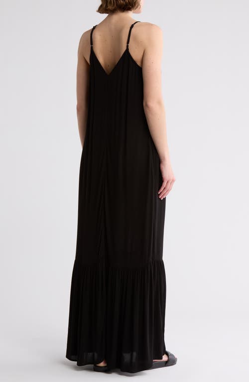 Shop Melrose And Market Gauze Tiered Maxi Dress In Black