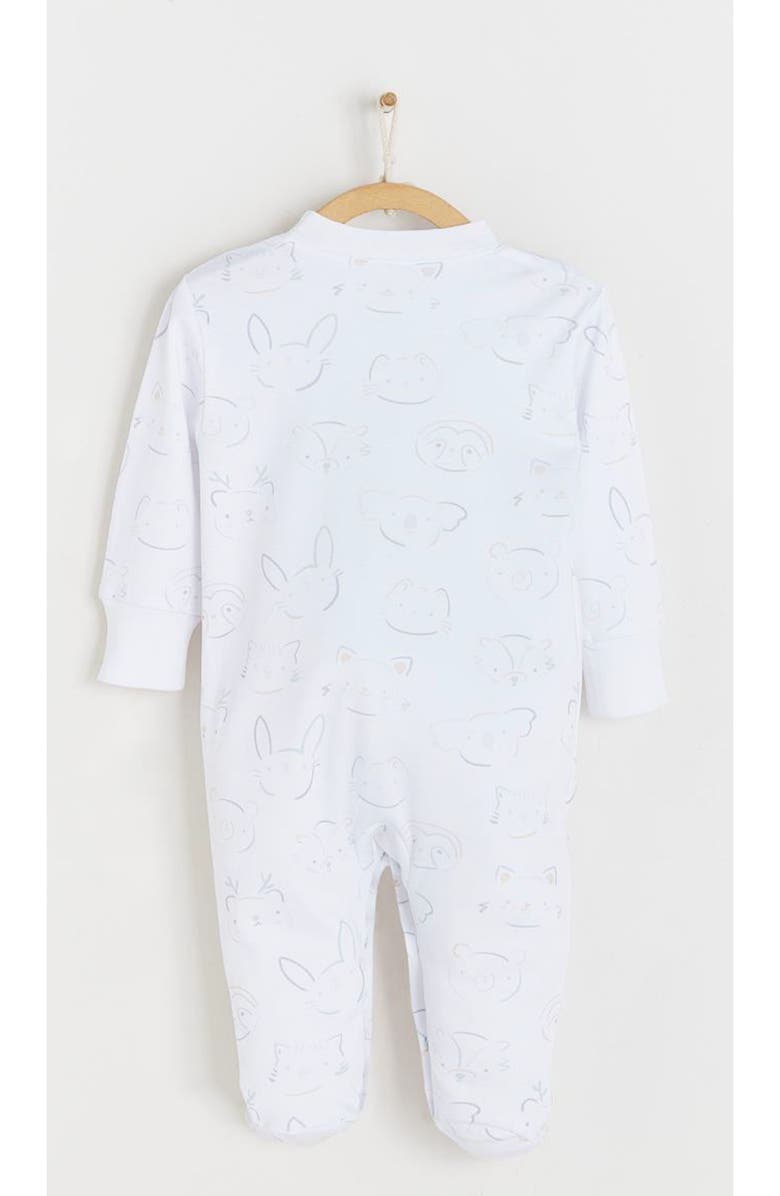 Babycottons Premium Pima Cotton Grey Footie Pajamas For Infant, Alternate, color, Multicolor