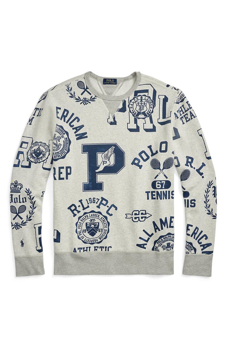 Polo Ralph Lauren Logo Graphic Cotton & Linen Crewneck Sweatshirt, Alternate, color, 