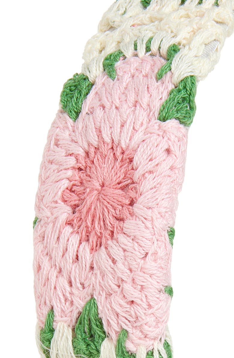 Cara Kids' Floral Crochet Headband, Alternate, color, Pink