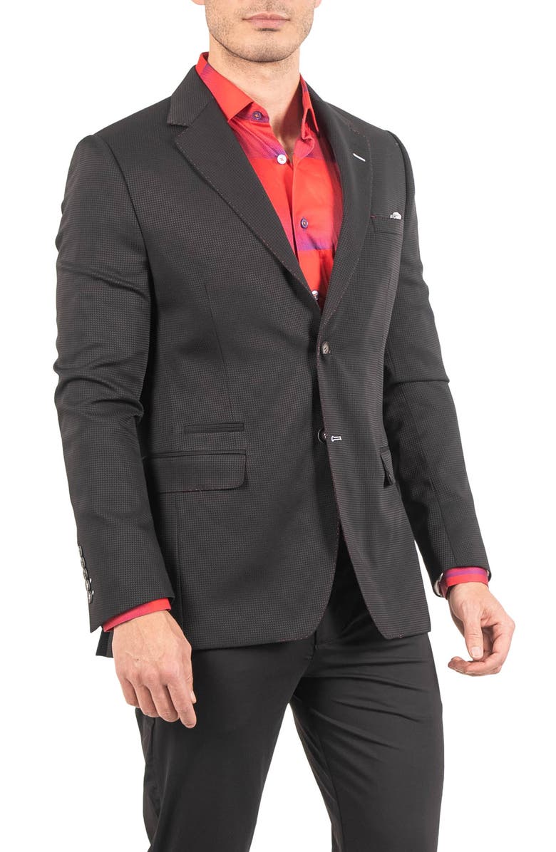 Maceoo Socrate Resistance21 Black Microcheck Viscose Blend Blazer, Alternate, color, 
