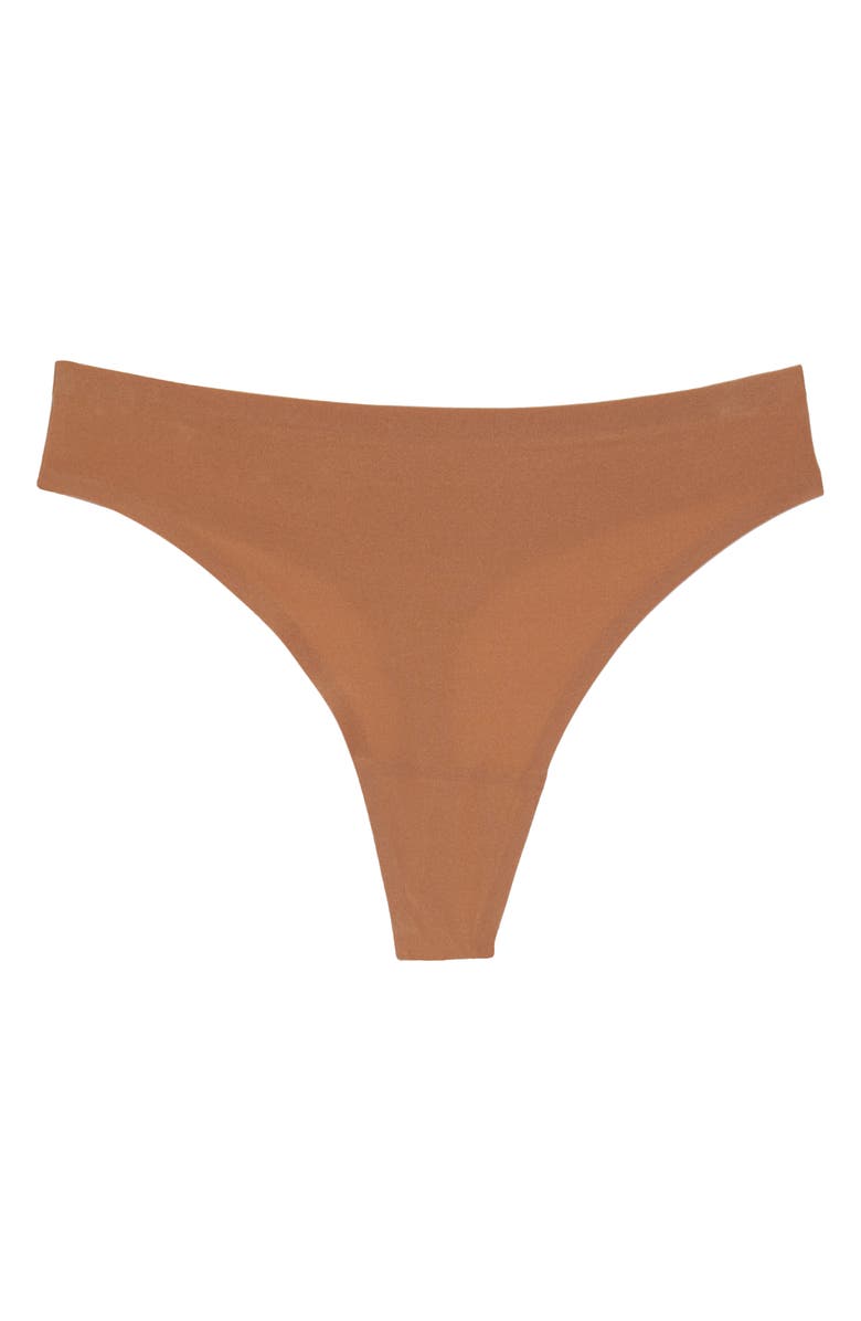 Chantelle Lingerie Soft Stretch Thong, Alternate, color, Mocha Mousse-Pc