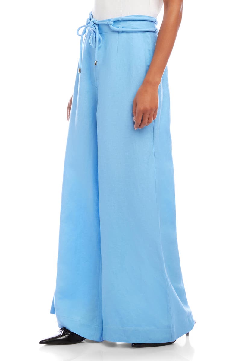 FIFTEEN TWENTY Jana Linen Blend Wide Leg Pants, Alternate, color, Lake