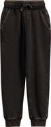 MILES THE LABEL Kids' Faded Black Stretch Organic Cotton Fleece Joggers