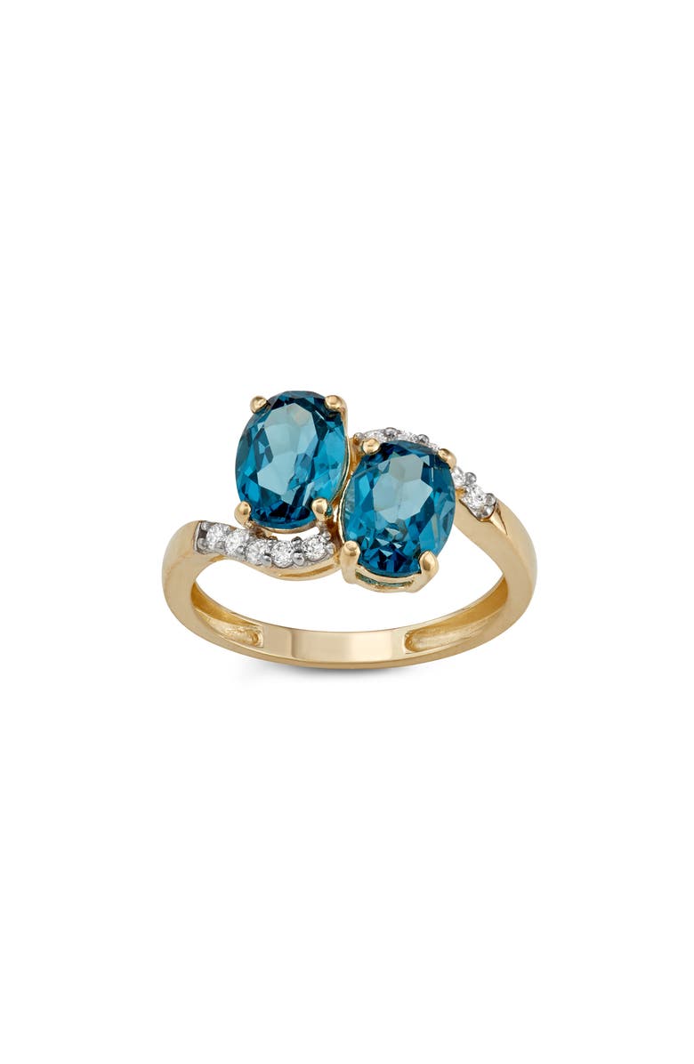 FUZION CREATIONS London Blue Topaz Cocktail Ring, Main, color, Gold/ Blue