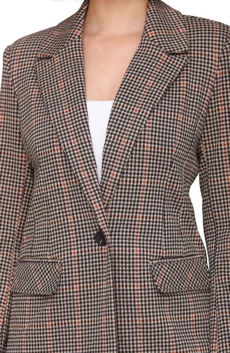 Bagatelle Tailored One-Button Blazer, Alternate, color, Rust-Black-Sand