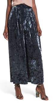 Leith Crop Wide Leg Velour Pants