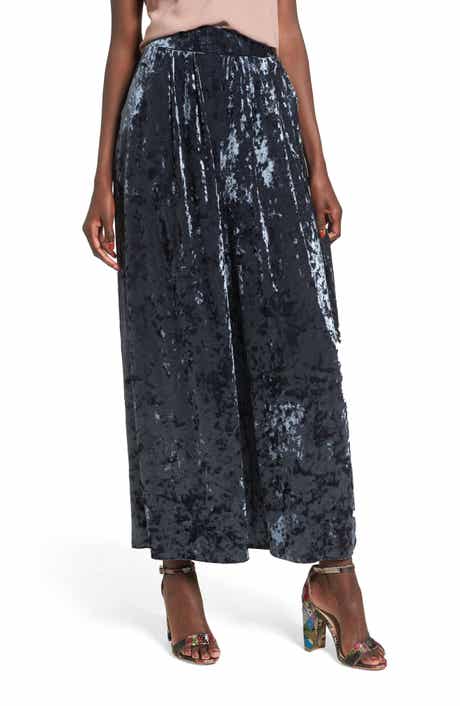 Leith Crop Wide Leg Velour Pants