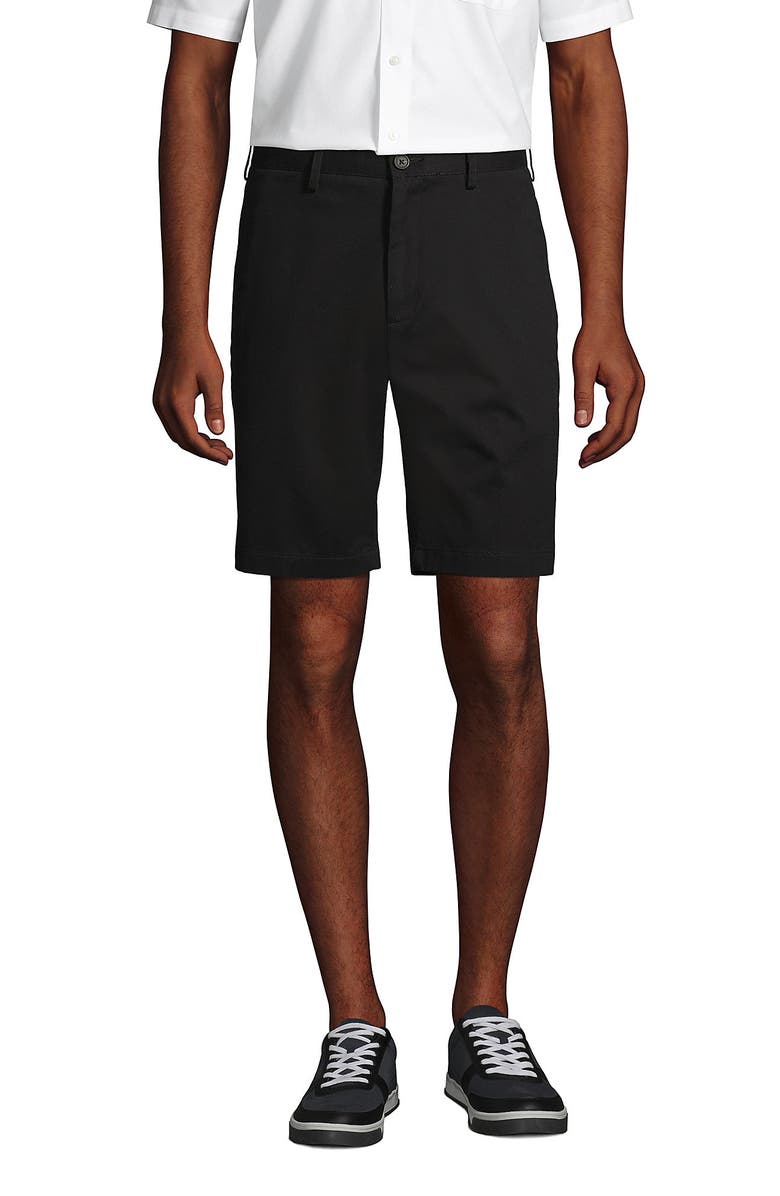 Lands' End Big 9" Traditional Fit No Iron Chino Shorts, Alternate, color, Black