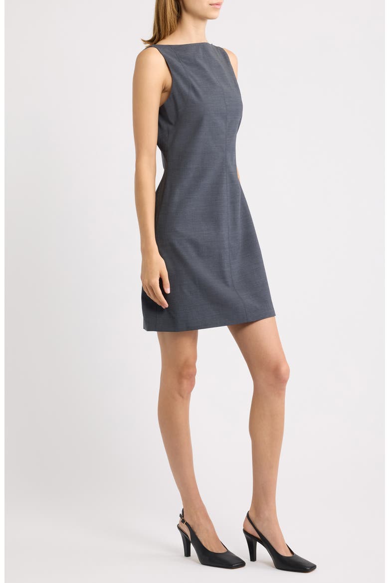Bateau Neck Sheath Dress, Alternate, color, LAKE MELANGE