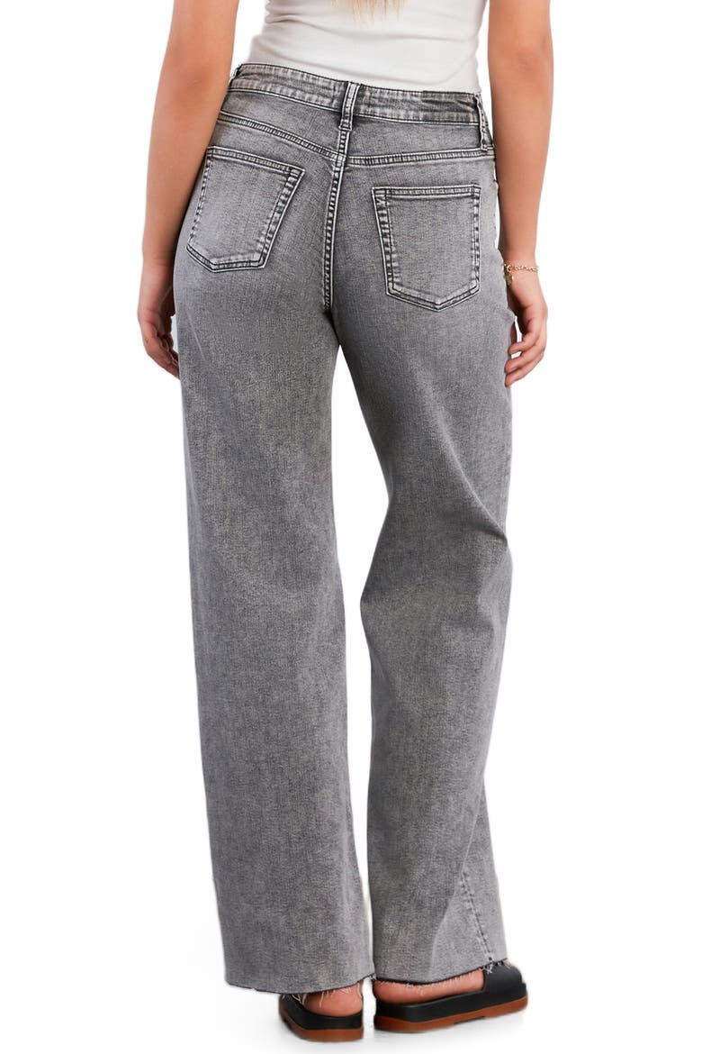 Raw Hem Wide Leg Jeans, Alternate, color, GREY SMOKE