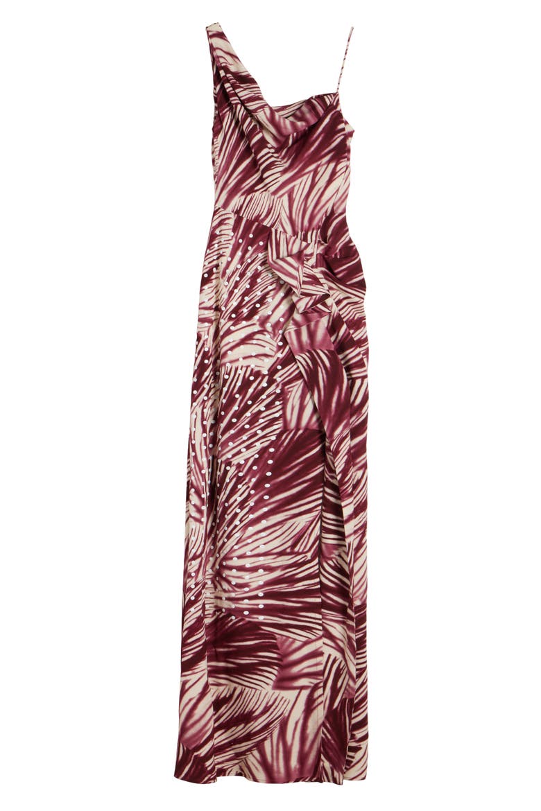 Deyon Mixed Print Maxi Dress, Alternate, color, BURGUNDY
